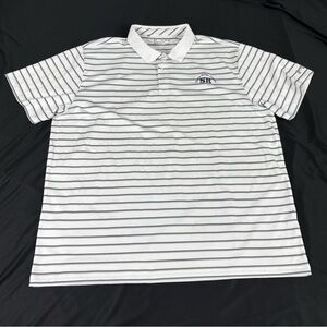 Under Armour Heatgear Mens White Striped Short Sleeve Polo Shirt 3XL